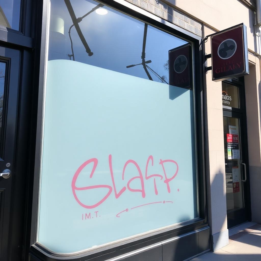 Pristine storefront glass protected by anti-graffiti film