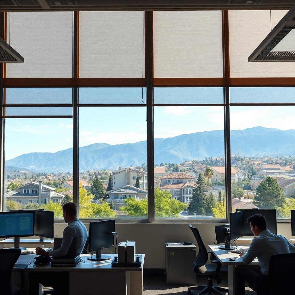 Office with professionally tinted windows